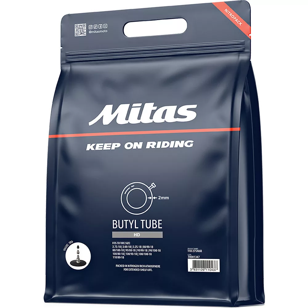 Schlauch Mitas HD 4,00/4,60-18 , 110/90-18 - 150/70-18 TR6 (Heavy Duty 2mm)