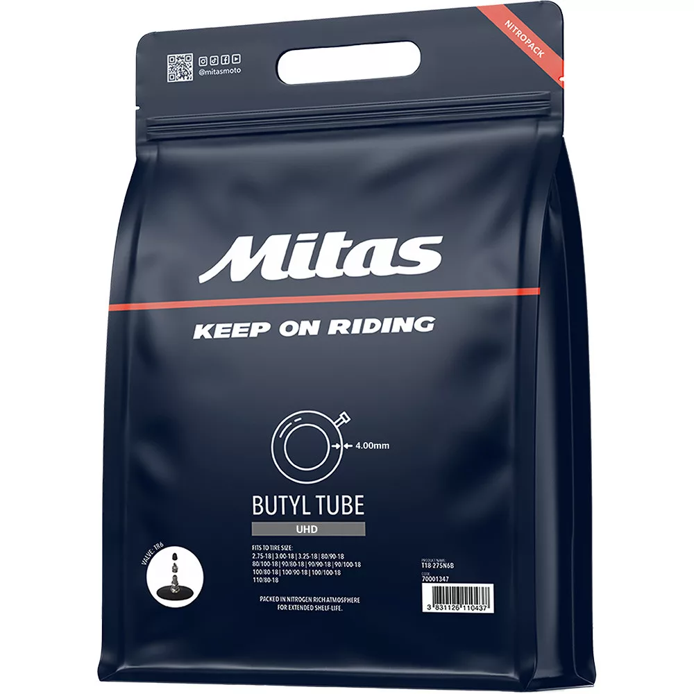Schlauch Mitas UHD 100/100-18 / 110/100-18 - 140/80-18 TR6 (Ultra Heavy Duty 4mm)