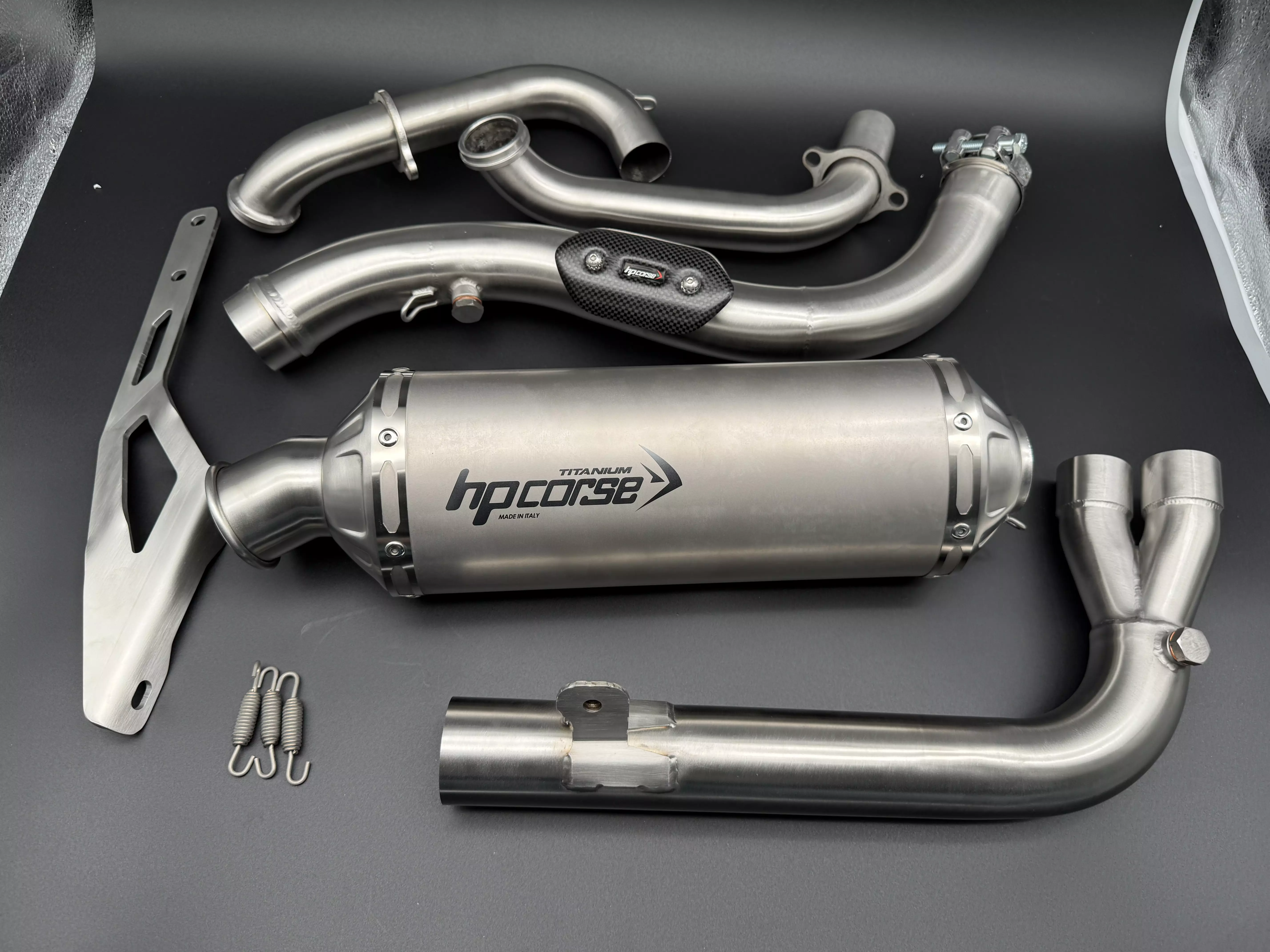 RACING Auspuffanlage kpl. mit Krümmer und Endschalldämpfer TITANIUM HP Corse f. KOVE 800X Pro / Rally / GT